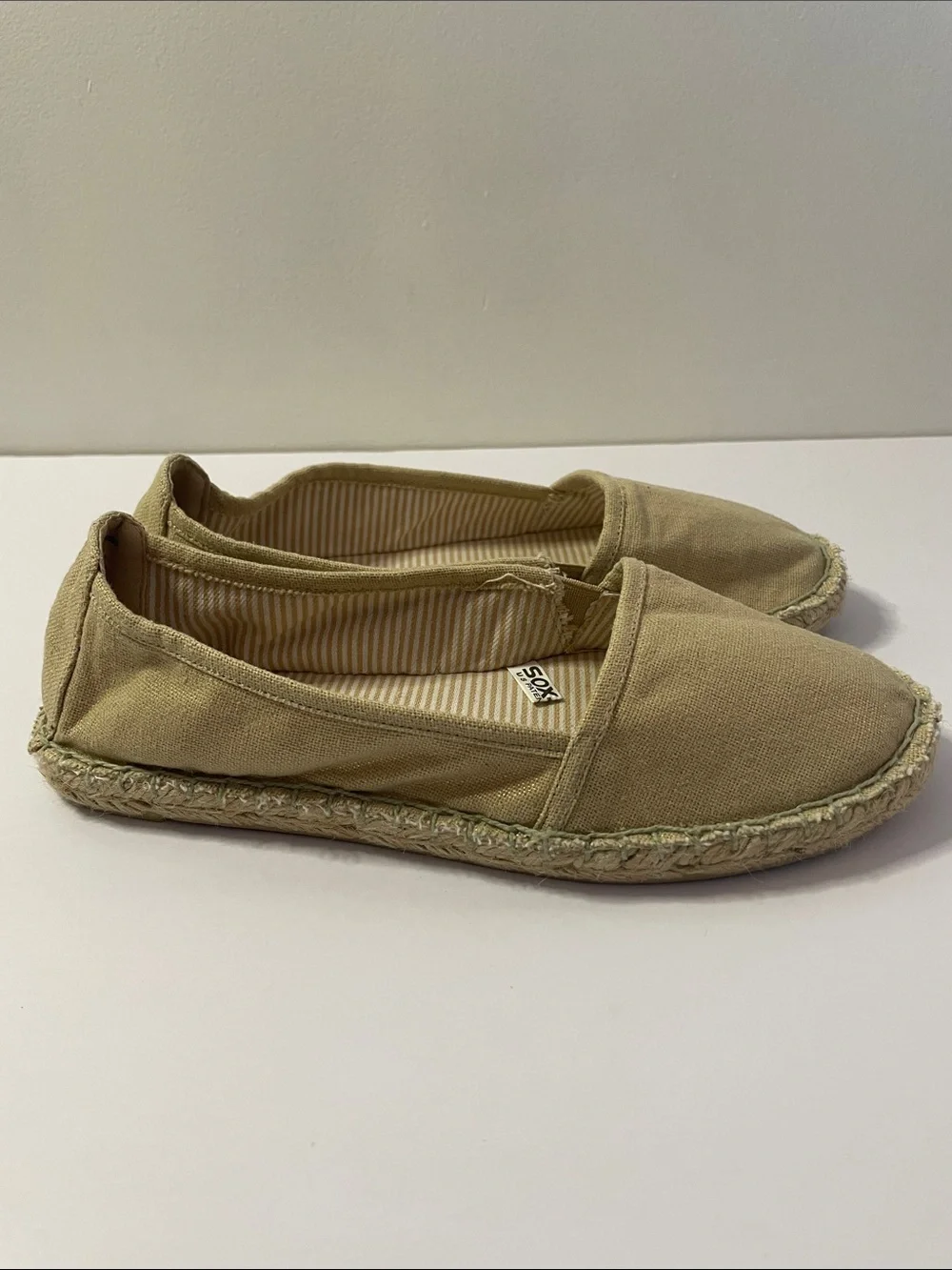 Espadrille Flats Beige Gold Merona Women’s 8